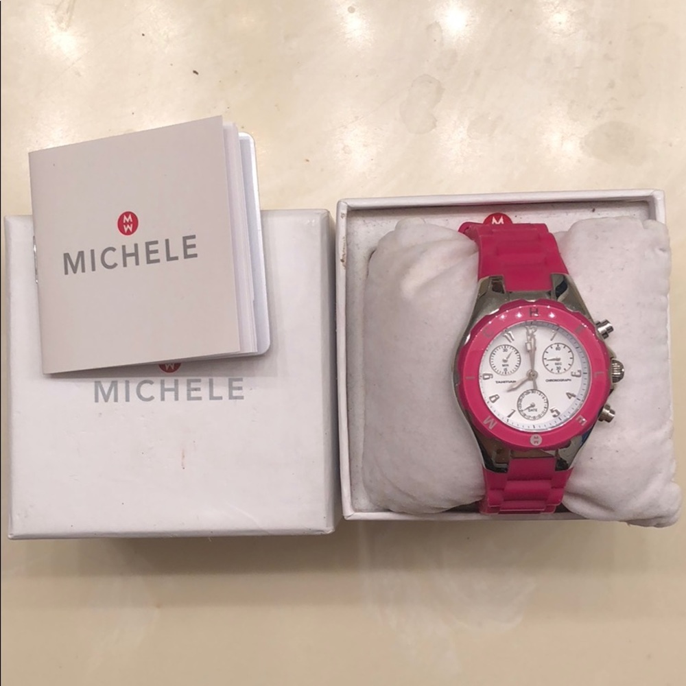 AUTHENTIC/ NEVER WORN Pink Michele Watch